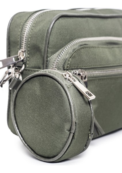 Kadın Son Moda Bozuk Para Cüzdanlı Şık Kumaş Çapraz Askılı Çanta Haki fiyatları
