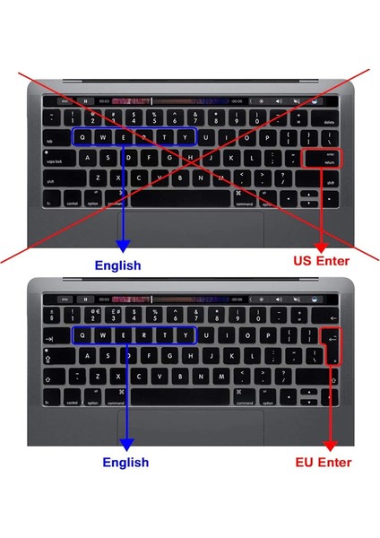 Macbook Pro Retina 13 A1502 - A1425 Silikon Klavye Koruması Eu Şeffaf