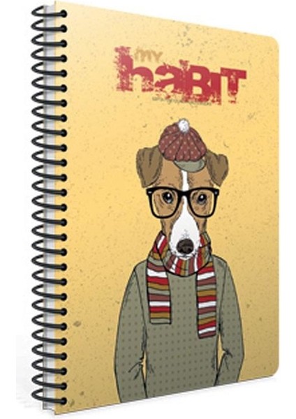 Gıpta My Habit Spiralli Defter A4 Büyük 80 Yaprak Çizgili Dots