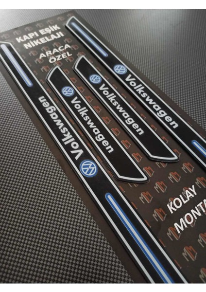Volkswagen Bora Piano Black Kapı Eşiği 4'lü Set