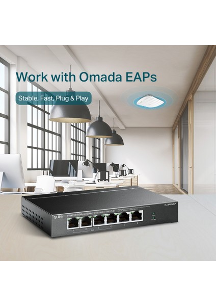 SF1006P 6 Port 10/100 4 Port Poe 67W Metal Kasa Switch