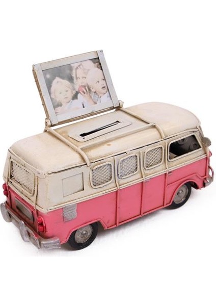 Dekoratif Metal Minibüs Çerçeveli ve Kumbaralı Hediyelik modelleri