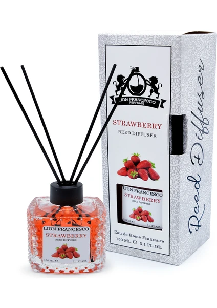 Lion Francesco Perfume Lion Francesco Reed Diffuser Strawberry Bambu Çubuklu Oda Kokusu 150 ml