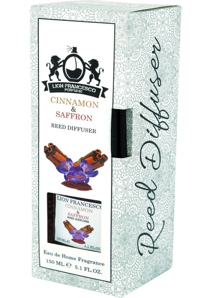 Lion Francesco Perfume Lion Francesco Reed Diffuser Cinnamon & Saffron Bambu Çubuklu Oda Kokusu 150 ml