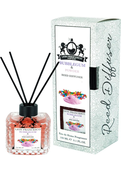 Lion Francesco Perfume Lion Francesco Reed Diffuser Bubblegum & Powder Bambu Çubuklu Oda Kokusu 150 ml