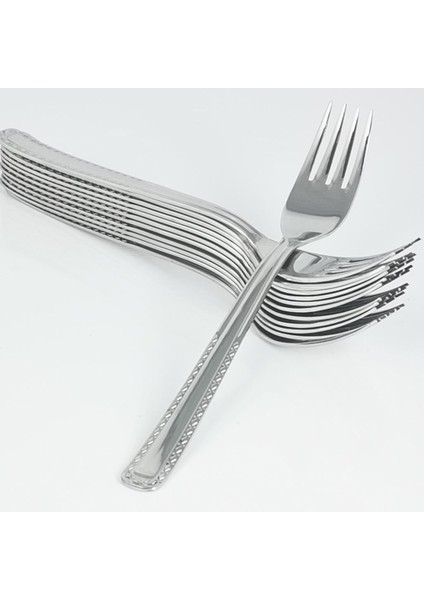 Paslanmaz Çelik Rostfrei Yemek Çatalı Takımı 12'li