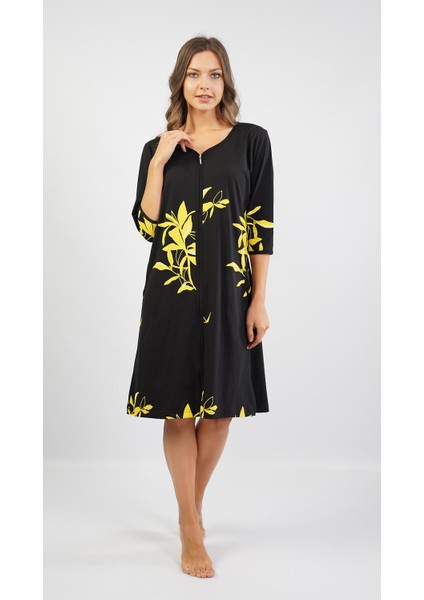 VİENETTA 105295-2690 BAYAN UZUN KOL FERMUARLI SİYAH EV ELBİSESİ fiyatları