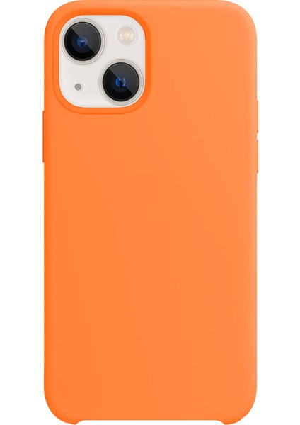 Buff Apple iPhone 13 Rubber Fit Kılıf Light Orange