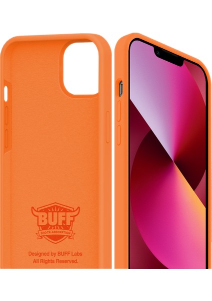 Buff Apple iPhone 13 Rubber Fit Kılıf Light Orange