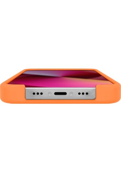 Buff Apple iPhone 13 Rubber Fit Kılıf Light Orange