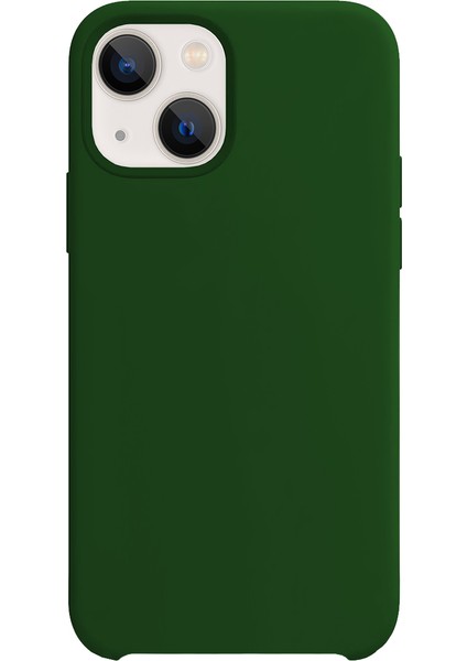 Buff Apple iPhone 13 Mini Rubber Fit Kılıf Dark Green