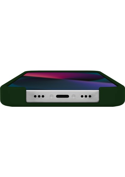 Buff Apple iPhone 13 Mini Rubber Fit Kılıf Dark Green