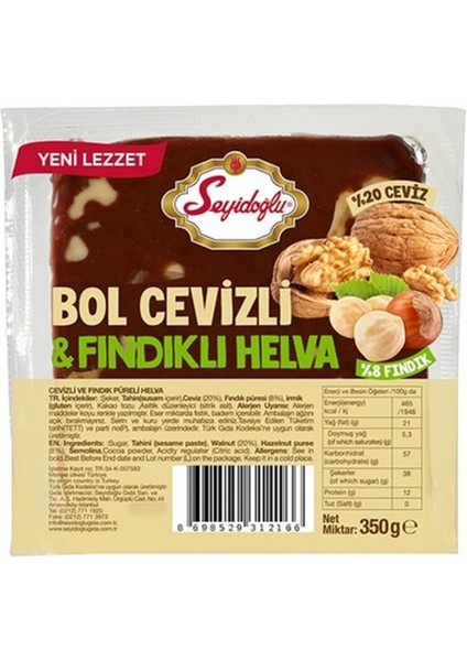 Bol Cevizli ve Fındıklı Helva 350 gr