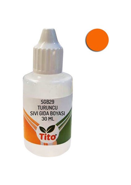 Turuncu Gıda Renklendiricisi Sıvı Suda Çözünür 30 ml