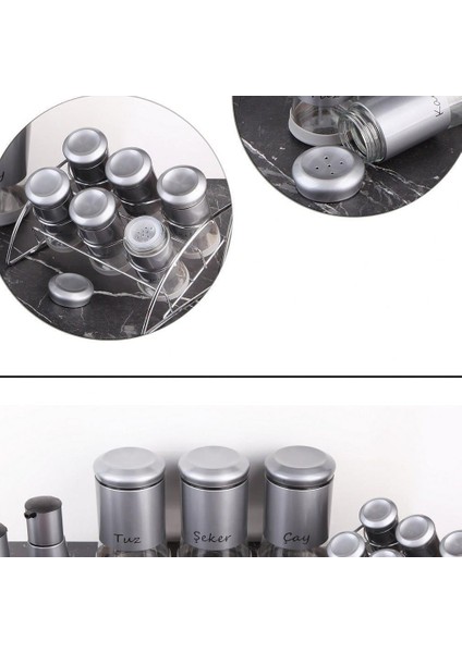 13 Parça Gri Cam Baharat Seti G3021