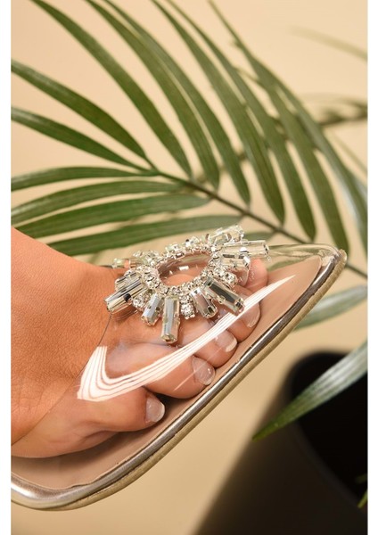 Kadin Seffaf Tasli Klasik Topuklu Ayakkabi fiyatları