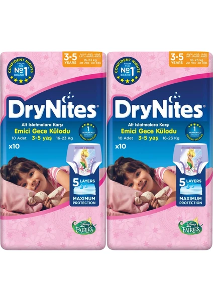 Drynites Emici Külot Kız 3-5 Yaş 16-23 kg 20 Adet Ekonomik 2'li