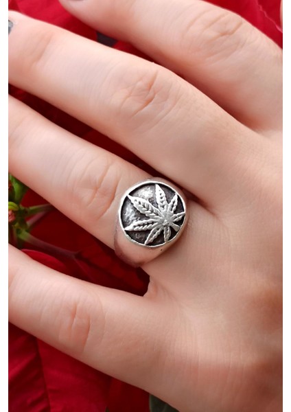 Antik Gümüş Kaplama Yaprak Şekilli El Yapımı Ayarlanabilir Yüzük fiyatları