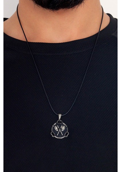 Balta Işlemeli 925 Ayar Erkek Gümüş Kolye fiyatları