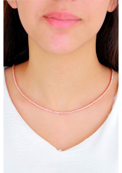 Dorika Model Rose Kaplama Gümüş Kolye