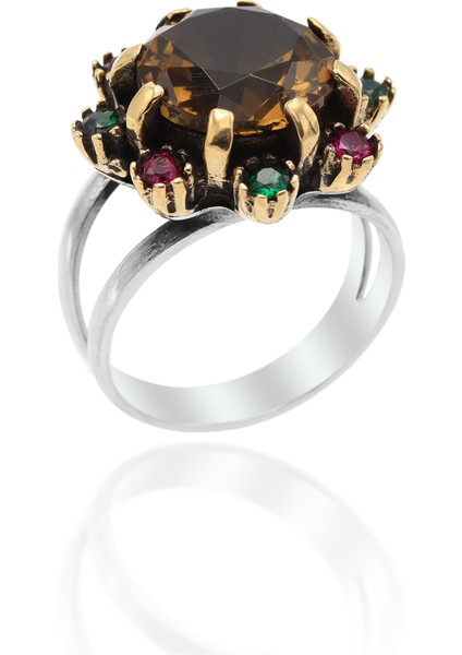 Zultanit Taşlı El Işçiliği Otantik Gümüş Üçlü Set indirimleri