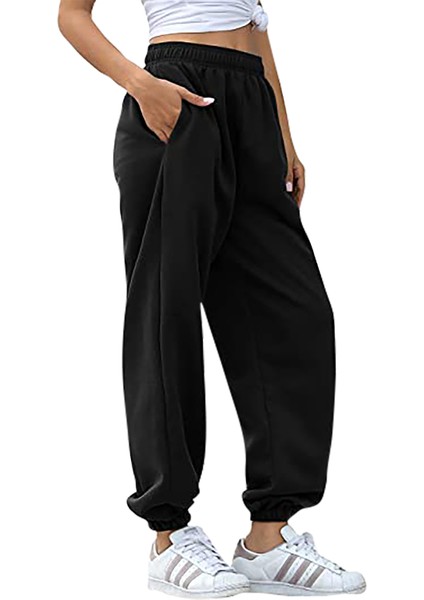 Unisex Kışlık Diagonal Kumaş Elastik Bel Joggers Pantolon Eşofman Altı Lacivert