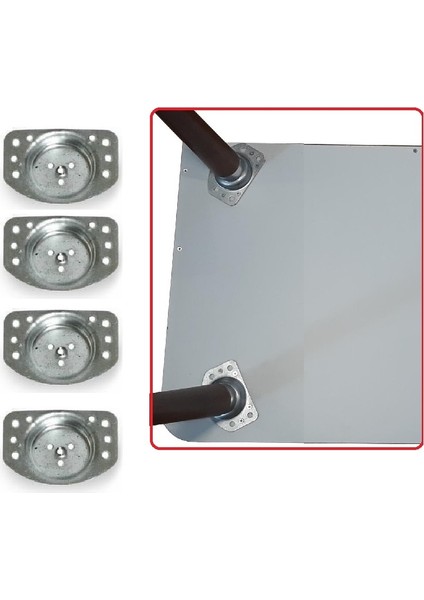 Kanepe Sehpa Masa Ayak Montaj Aparatı 15 Derece Açılı Montaj Için Metal Aparat 4 Adet Ayak Braketi
