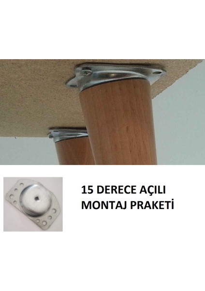 Kanepe Sehpa Masa Ayak Montaj Aparatı 15 Derece Açılı Montaj Için Metal Aparat 4 Adet Ayak Braketi