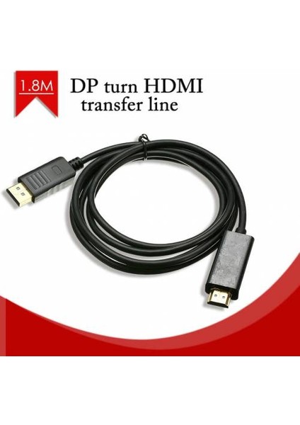 Boblov 1.8 Metre Display Port To HDMI Kablo V1.1 Displayport HDMI Kablo