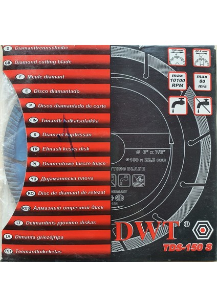 TDS-150S Elmas Sulu/Susuz Kesim Diski