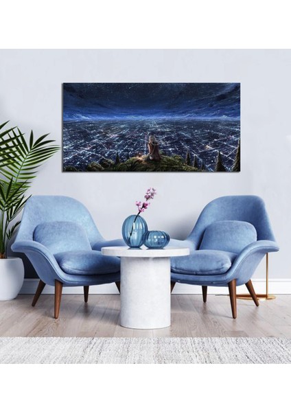 Bordosanat 160 x 80 cm Gece Dekoratif Duvar Kanvas Tablo