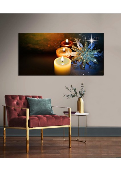 Bordosanat 80 x 40 cm Mumlar Dekoratif Duvar Kanvas Tablo