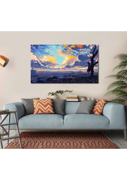 Bordosanat 140 x 80CM Manzara Dekoratif Duvar Kanvas Tablo