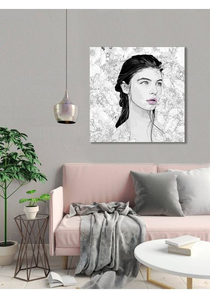 Bordosanat 70 x 70 cm Kadın Dekoratif Duvar Kanvas Tablo