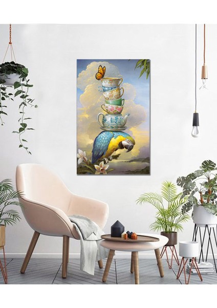 Bordosanat 60 x 110 cm Papağan Dekoratif Duvar Kanvas Tablo