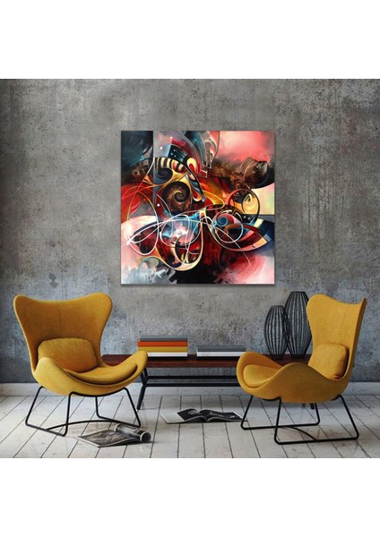 Bordosanat 60 x 60 cm Soyut Dekoratif Duvar Kanvas Tablo