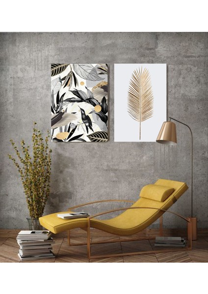 Bordosanat 50 x 70 cm 2'li Çiçek Set Dekoratif Duvar Kanvas Tablo