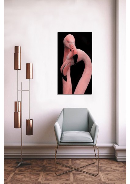 Bordosanat 60 x 110 cm Flamingo Dekoratif Duvar Kanvas Tablo