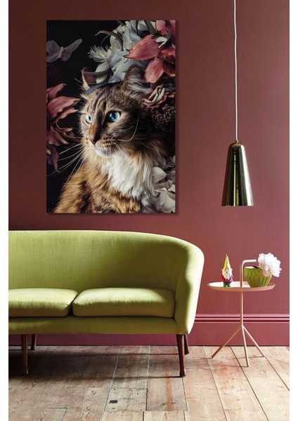 Bordosanat 70 x 105 cm Kedi Dekoratif Duvar Kanvas Tablo
