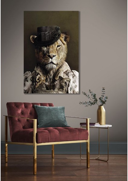 Bordosanat 80 x 120 cm Aslan Dekoratif Duvar Kanvas Tablo