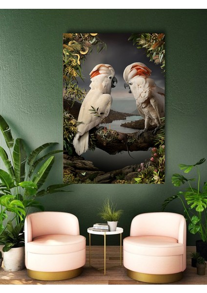 Bordosanat 70 x 105 cm Papağan Dekoratif Duvar Kanvas Tablo