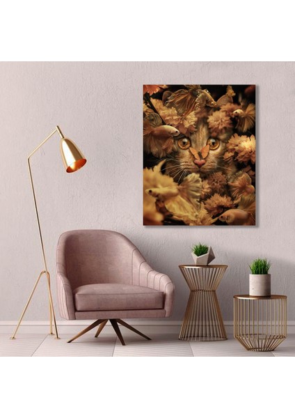 Bordosanat 60 x 75 cm Kedi Dekoratif Duvar Kanvas Tablo