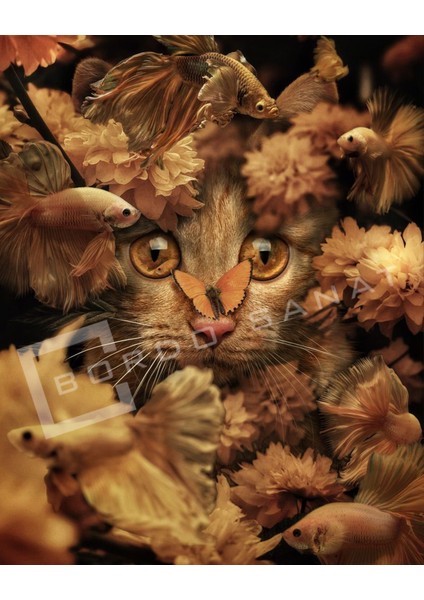 Bordosanat 60 x 75 cm Kedi Dekoratif Duvar Kanvas Tablo modelleri