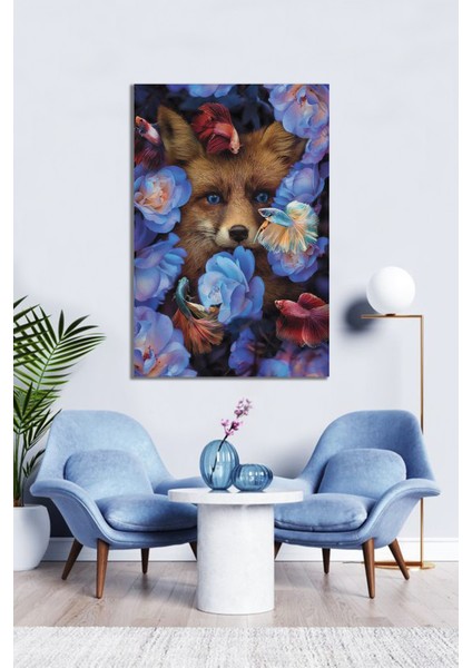 Bordosanat 90 x 133 cm Tilki Dekoratif Duvar Kanvas Tablo