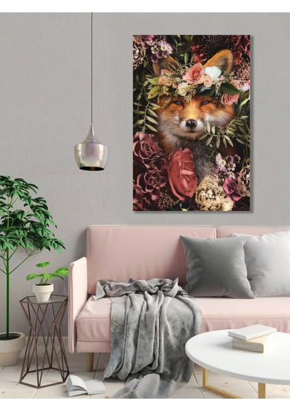 Bordosanat 60 x 90 cm Tilki Dekoratif Duvar Kanvas Tablo