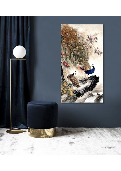 Bordosanat 80 x 150 cm Tavus Kuşu Dekoratif Duvar Kanvas Tablo