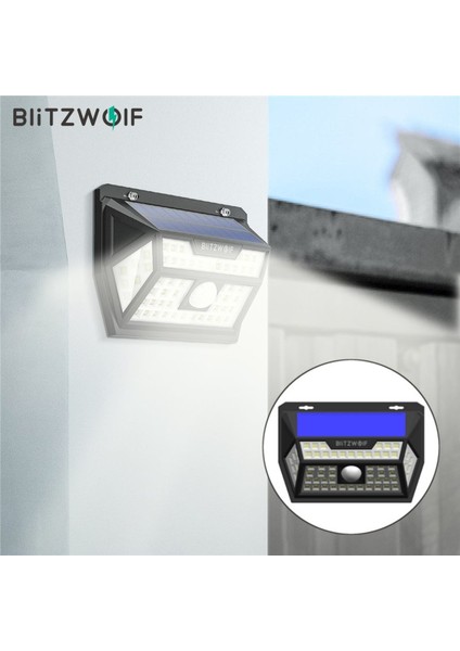 Blitzwolf Bw-Olt1 Güneş Enerjisi 62 Led'ler Pır Hareket Sensörü Güvenlik Lambası (Yurt Dışından)