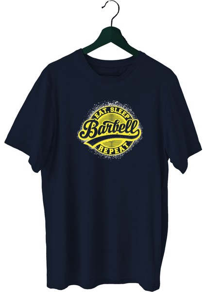 Barbell Sporcu T-Shirt Bisiklet Yaka