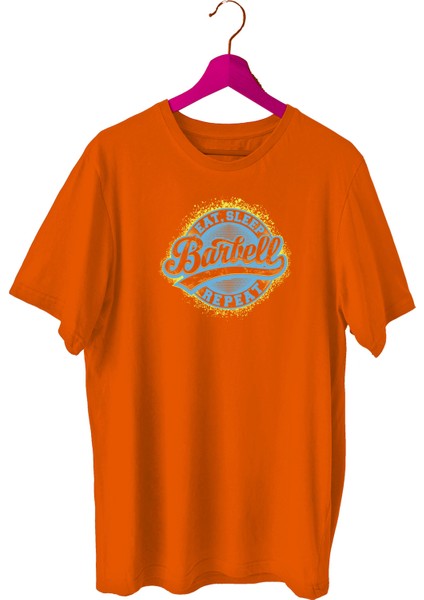 Barbell Sporcu T-Shirt Bisiklet Yaka