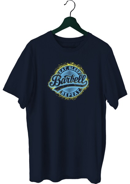 Barbell Sporcu T-Shirt Bisiklet Yaka